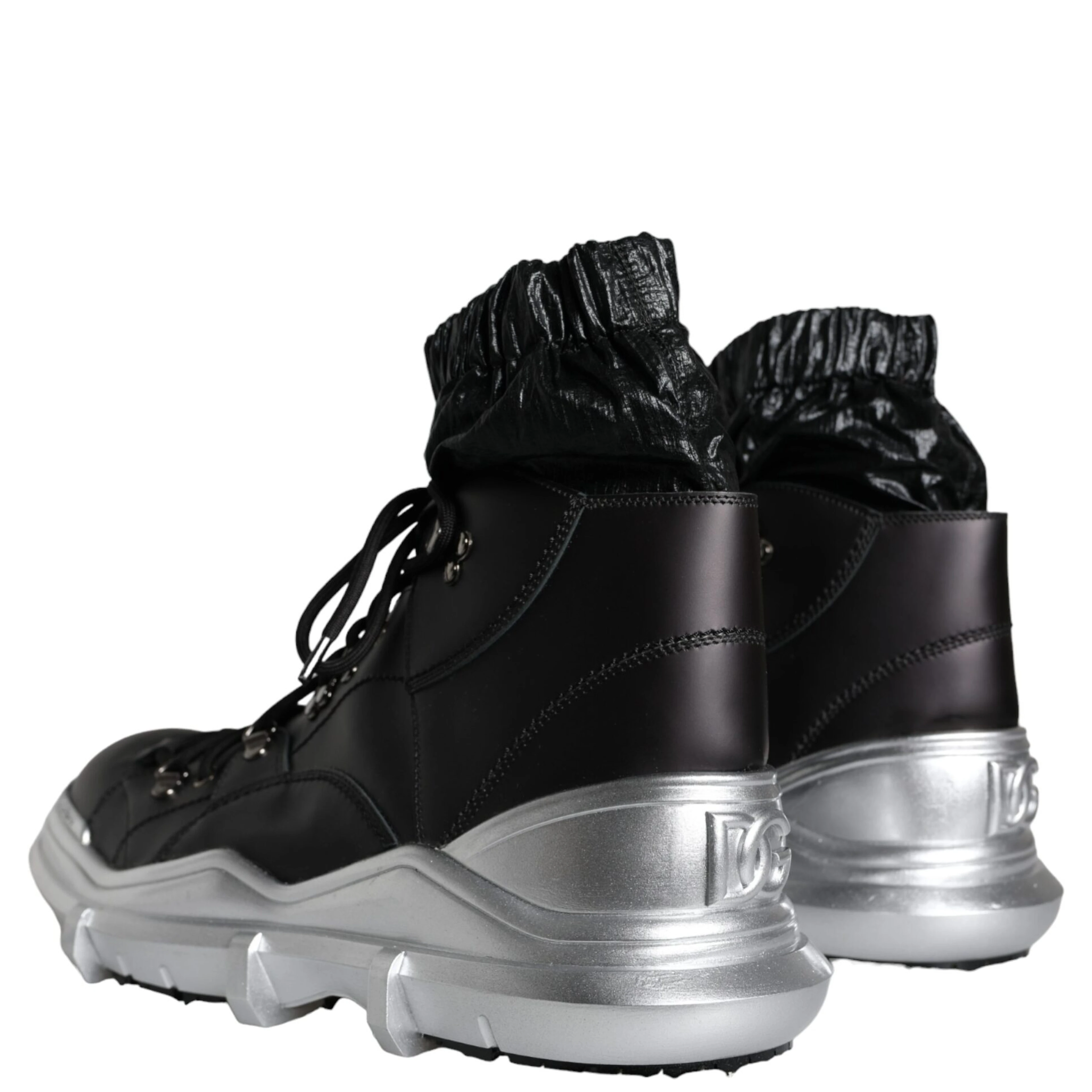 Black Nylon Galileo High Top Sneakers Shoes