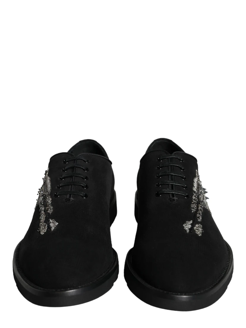 Black Suede Sicilia Lace Up Formal Shoes