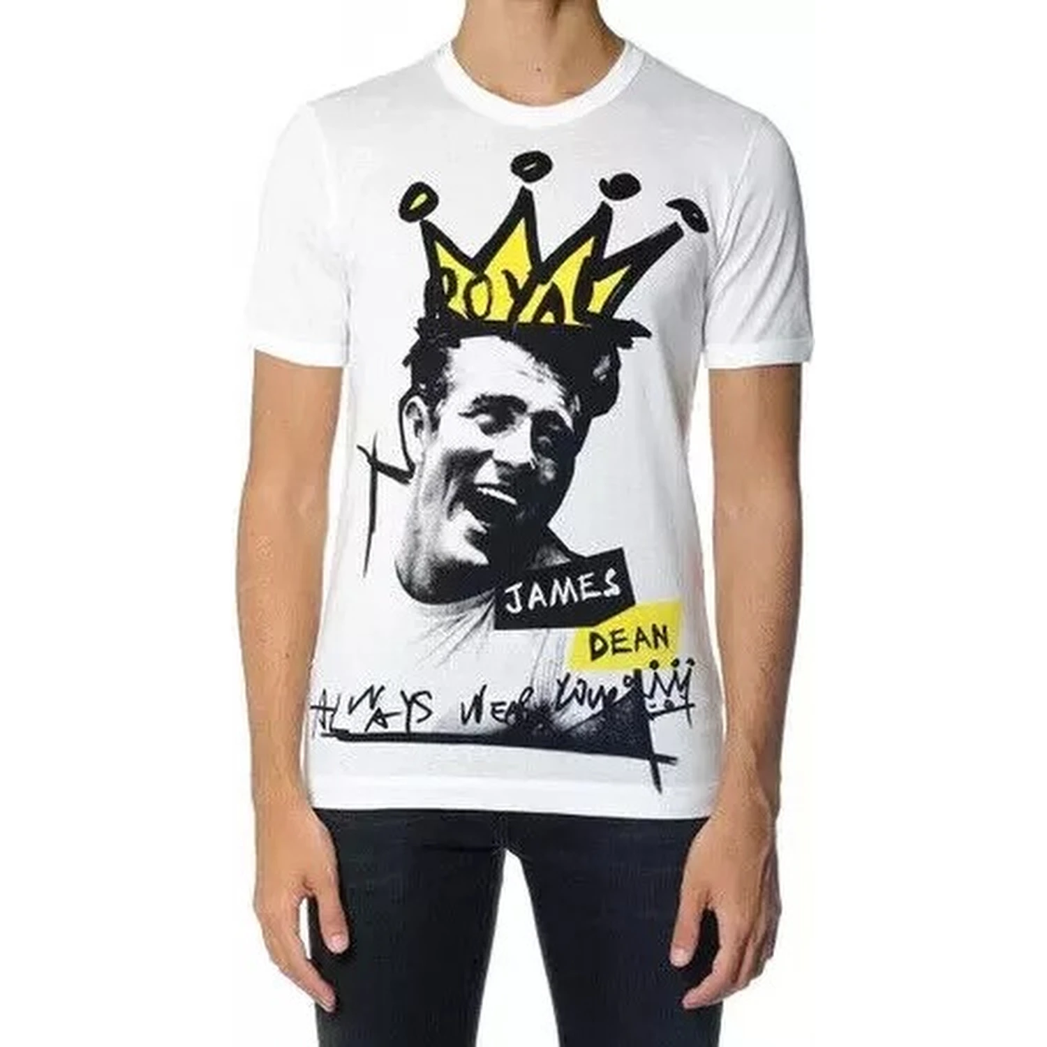 White Graphic Cotton Short Sleeves Men T-shirt