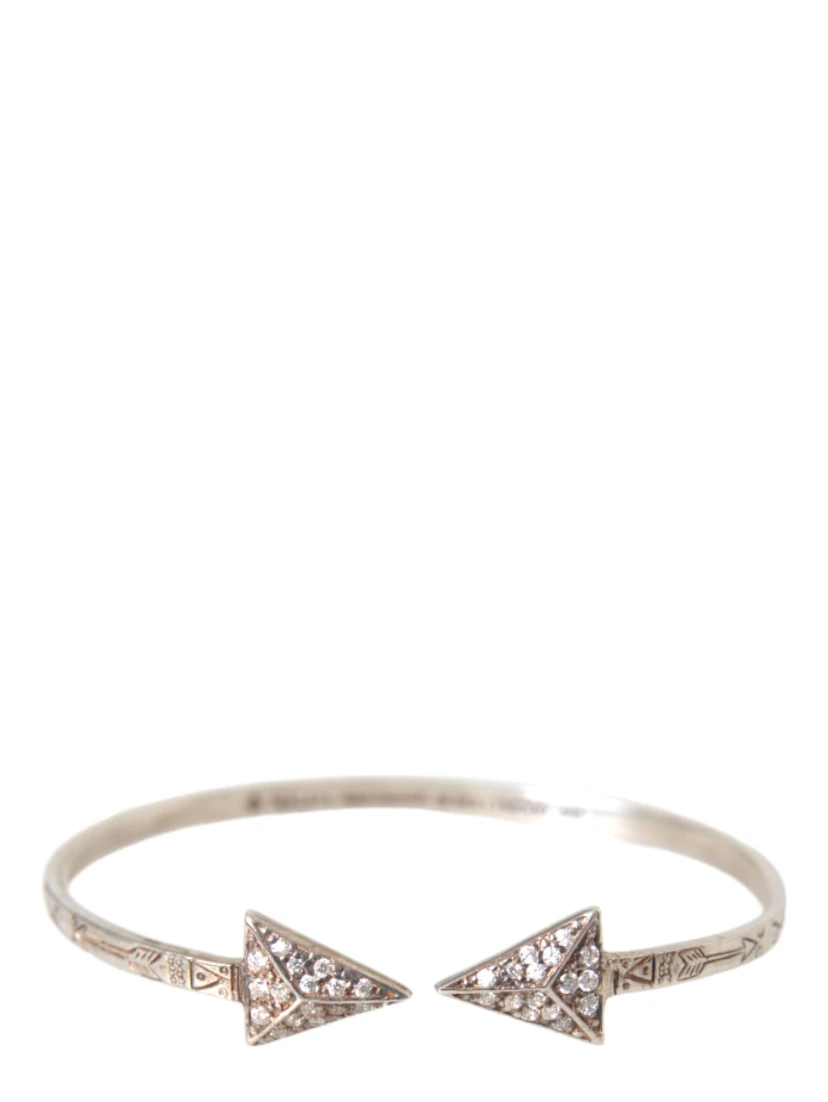 Arrow Crystal 925 Silver Bangle Bracelet Women
