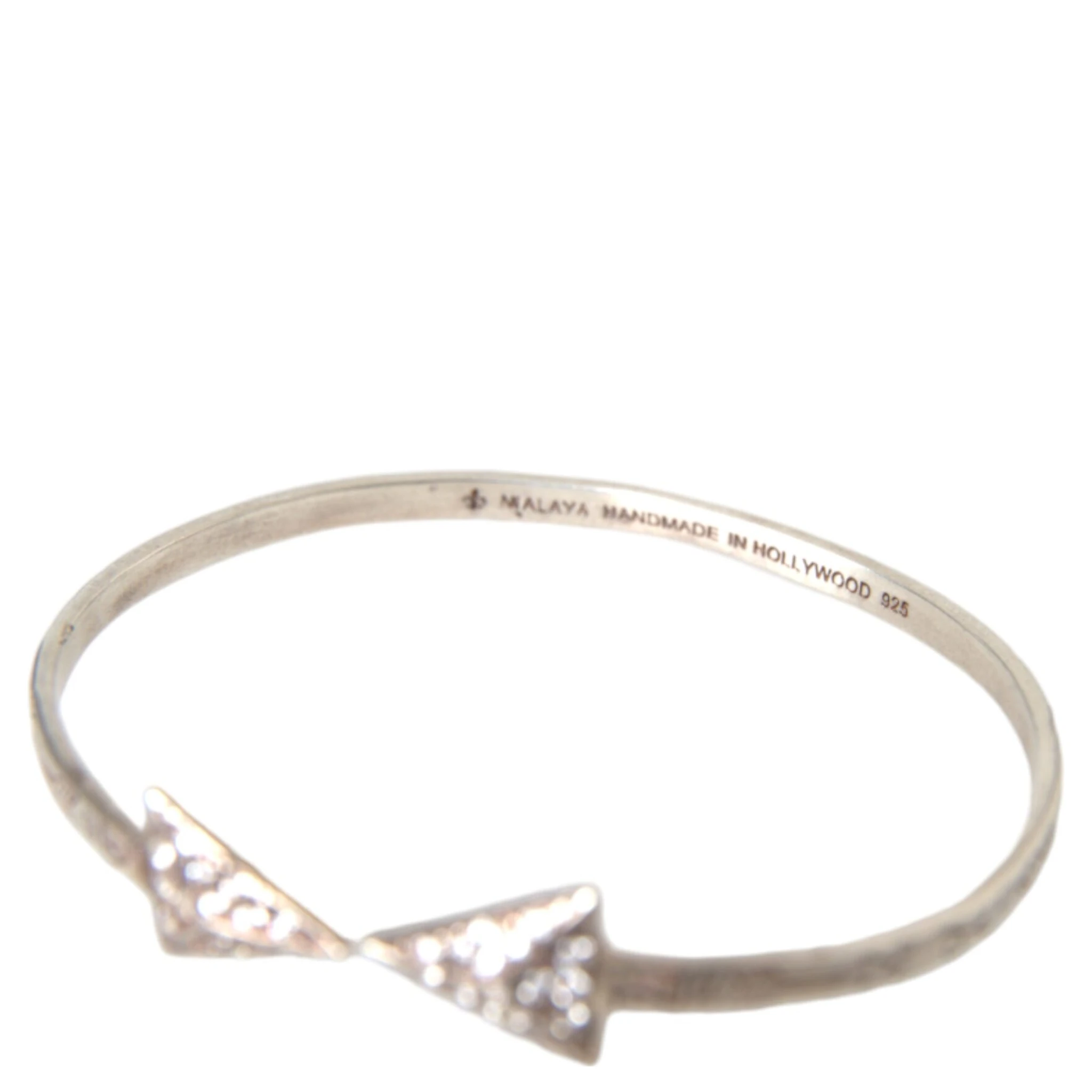 Arrow Crystal 925 Silver Bangle Bracelet Women