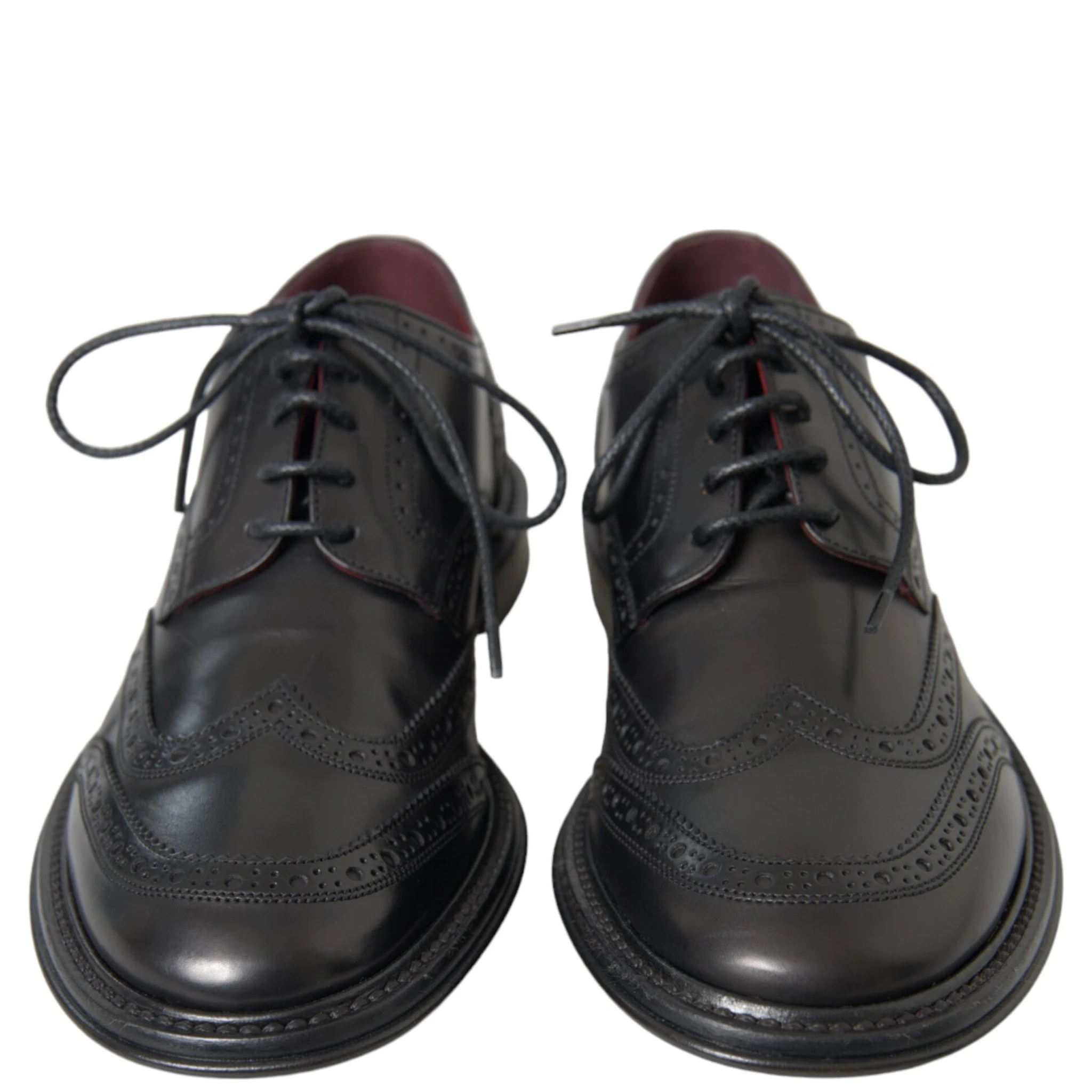 Black Leather Oxford Wingtip Formal Men Shoes