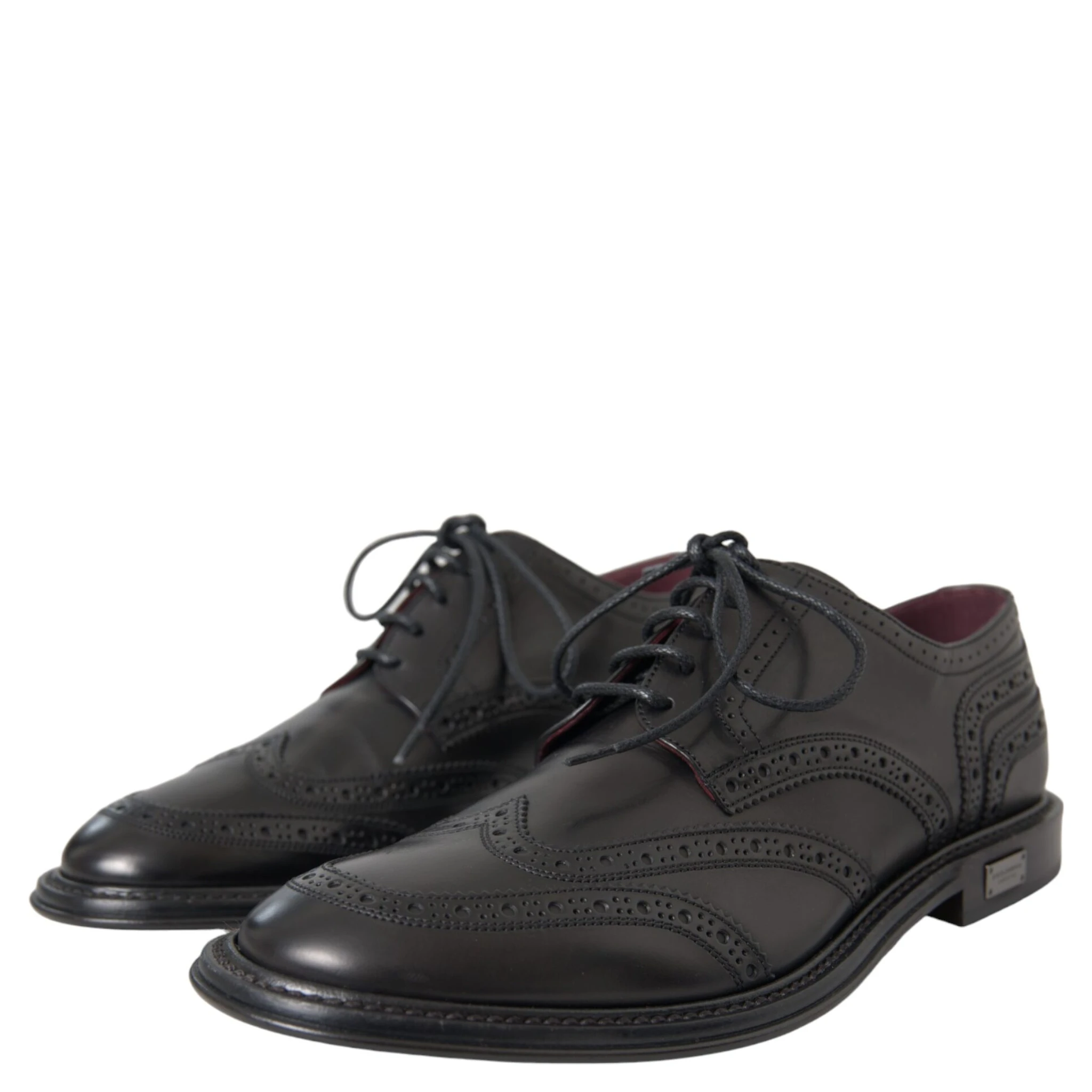 Black Leather Oxford Wingtip Formal Men Shoes