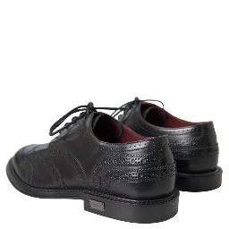 Black Leather Oxford Wingtip Formal Men Shoes