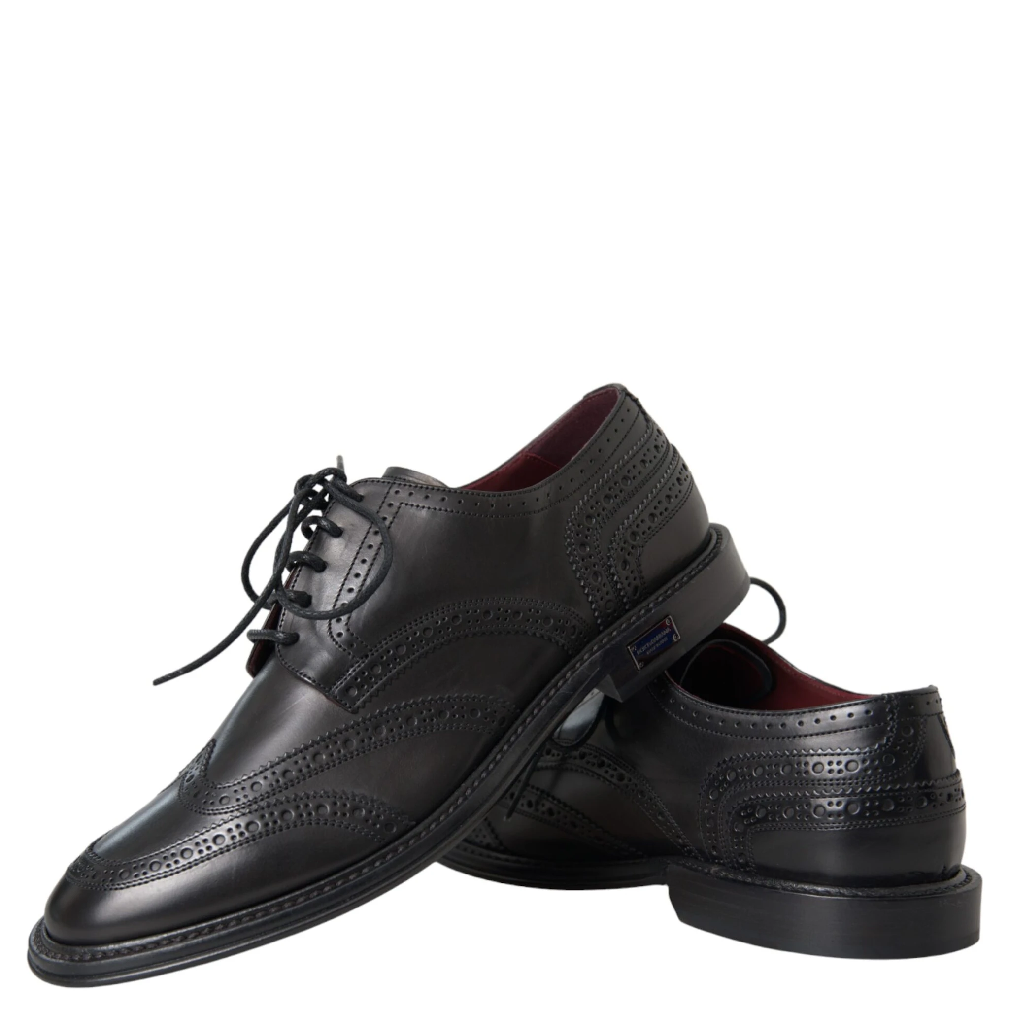 Black Leather Oxford Wingtip Formal Men Shoes
