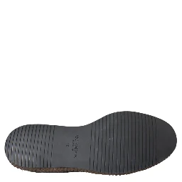 Black Woven Goat Leather Lace Up Derby Shoes