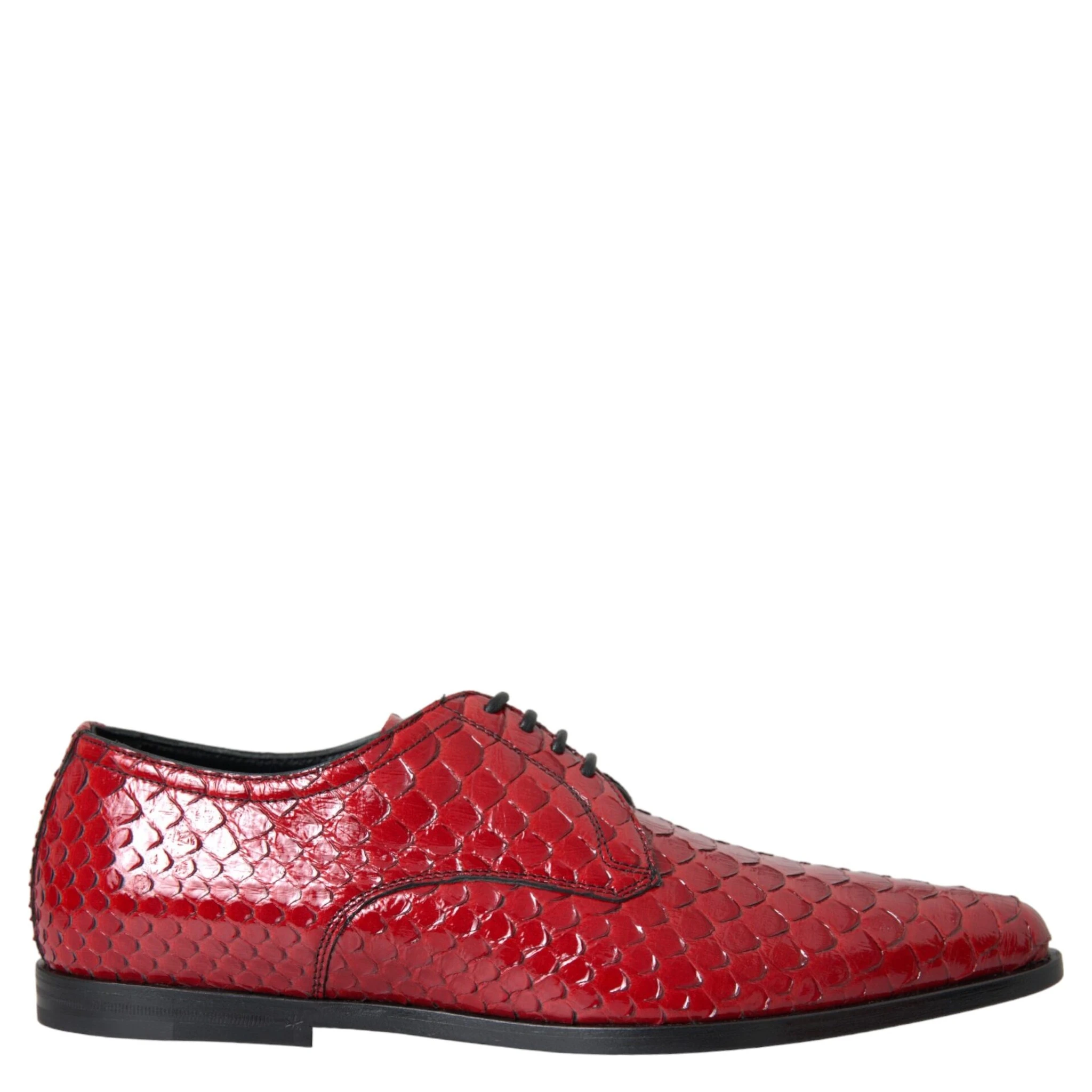 Red Textured Varnished Derby Men Formal Shoes