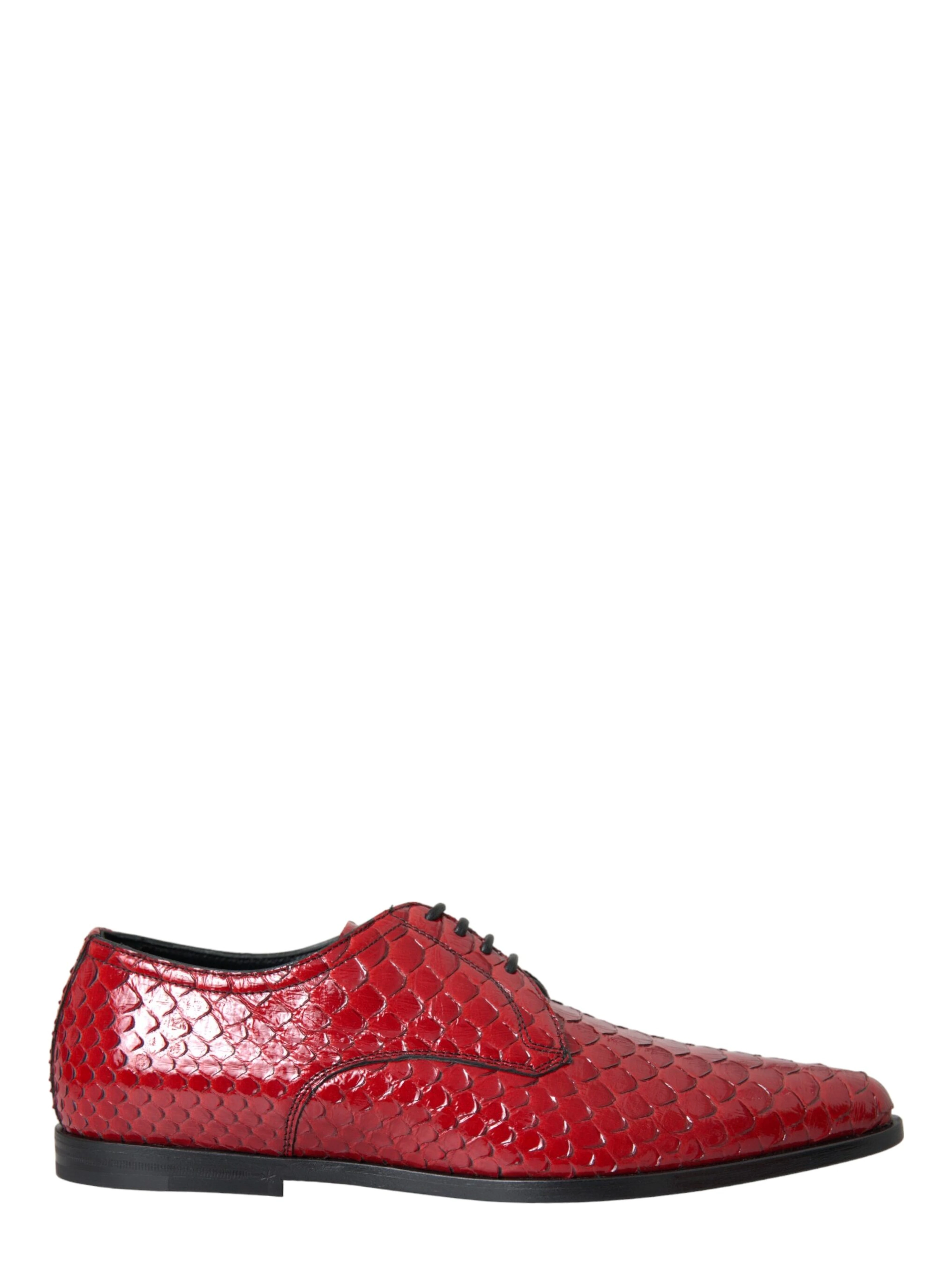 Red Textured Varnished Derby Men Formal Shoes