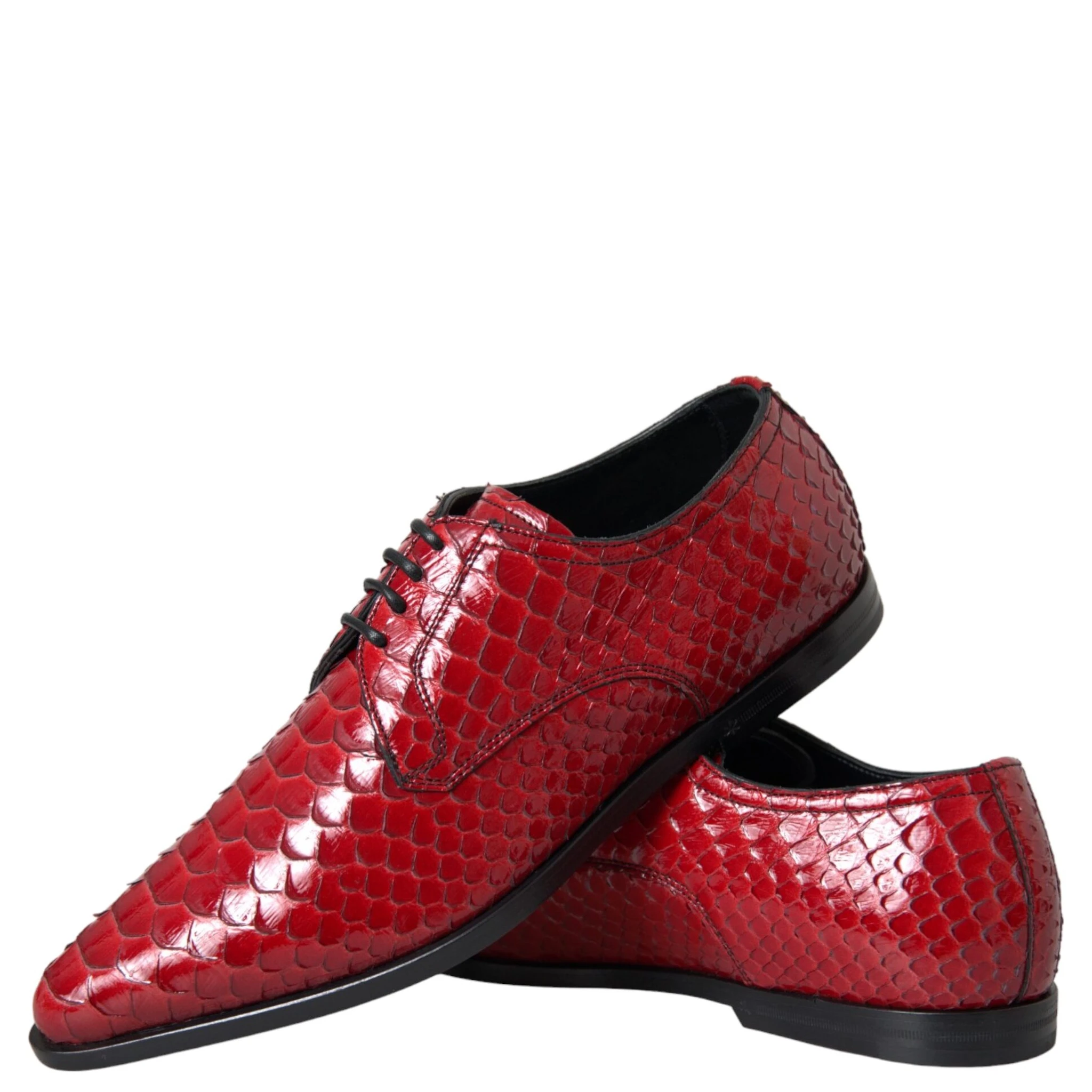 Red Textured Varnished Derby Men Formal Shoes