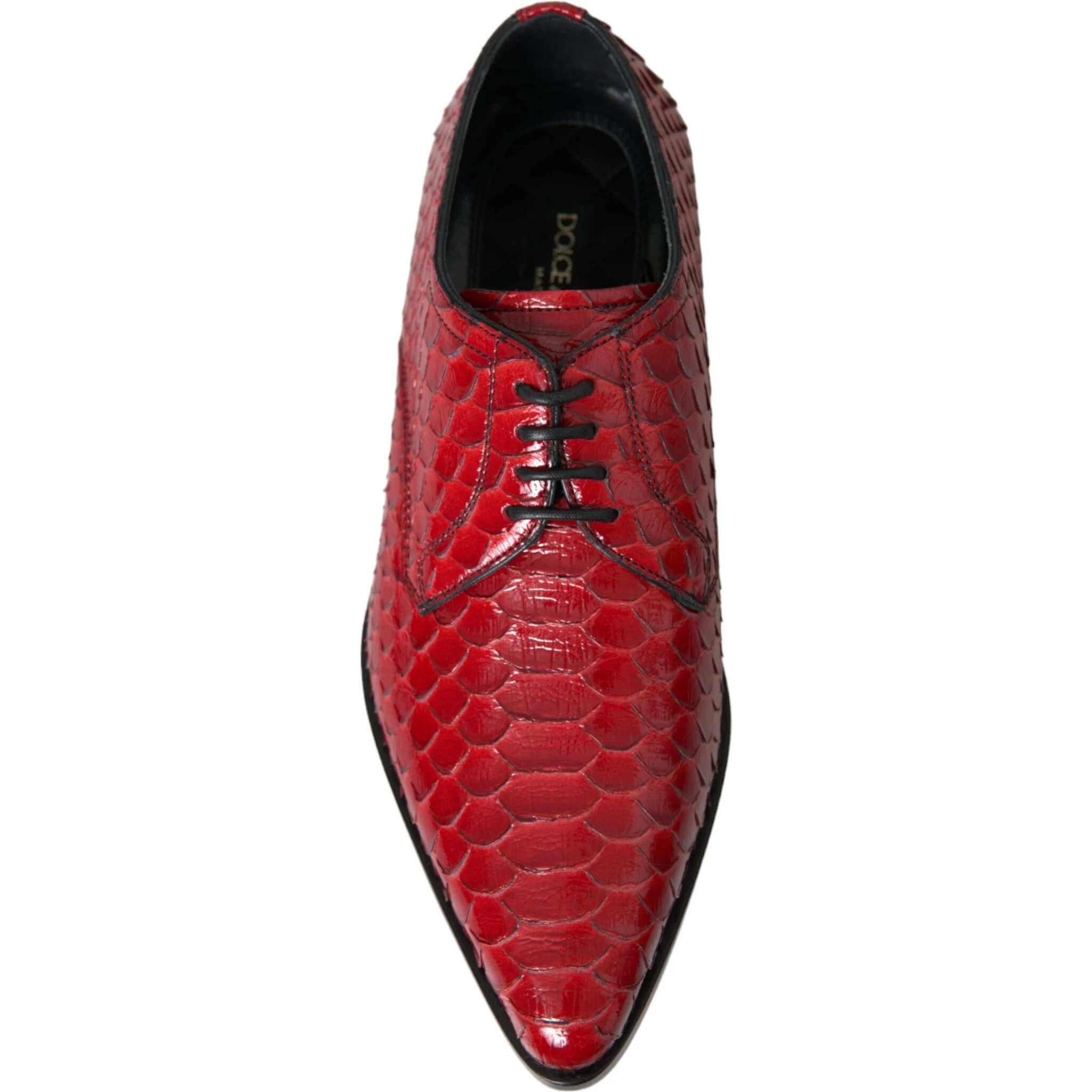 Red Textured Varnished Derby Men Formal Shoes