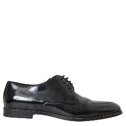 Black Patent Leather Derby Formal Dress Shoes