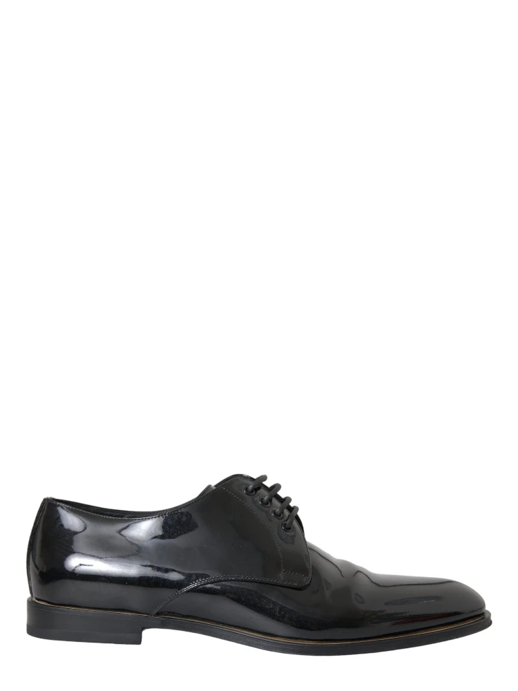 Black Patent Leather Derby Formal Dress Shoes