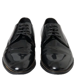 Black Patent Leather Derby Formal Dress Shoes