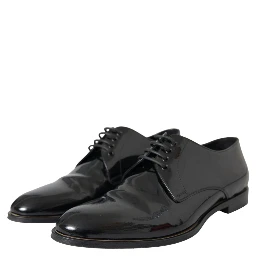 Black Patent Leather Derby Formal Dress Shoes