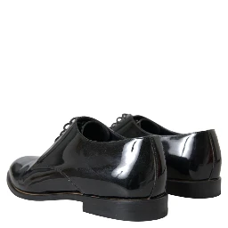 Black Patent Leather Derby Formal Dress Shoes