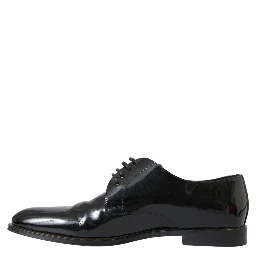 Black Patent Leather Derby Formal Dress Shoes