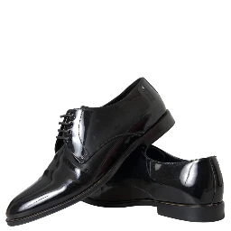 Black Patent Leather Derby Formal Dress Shoes