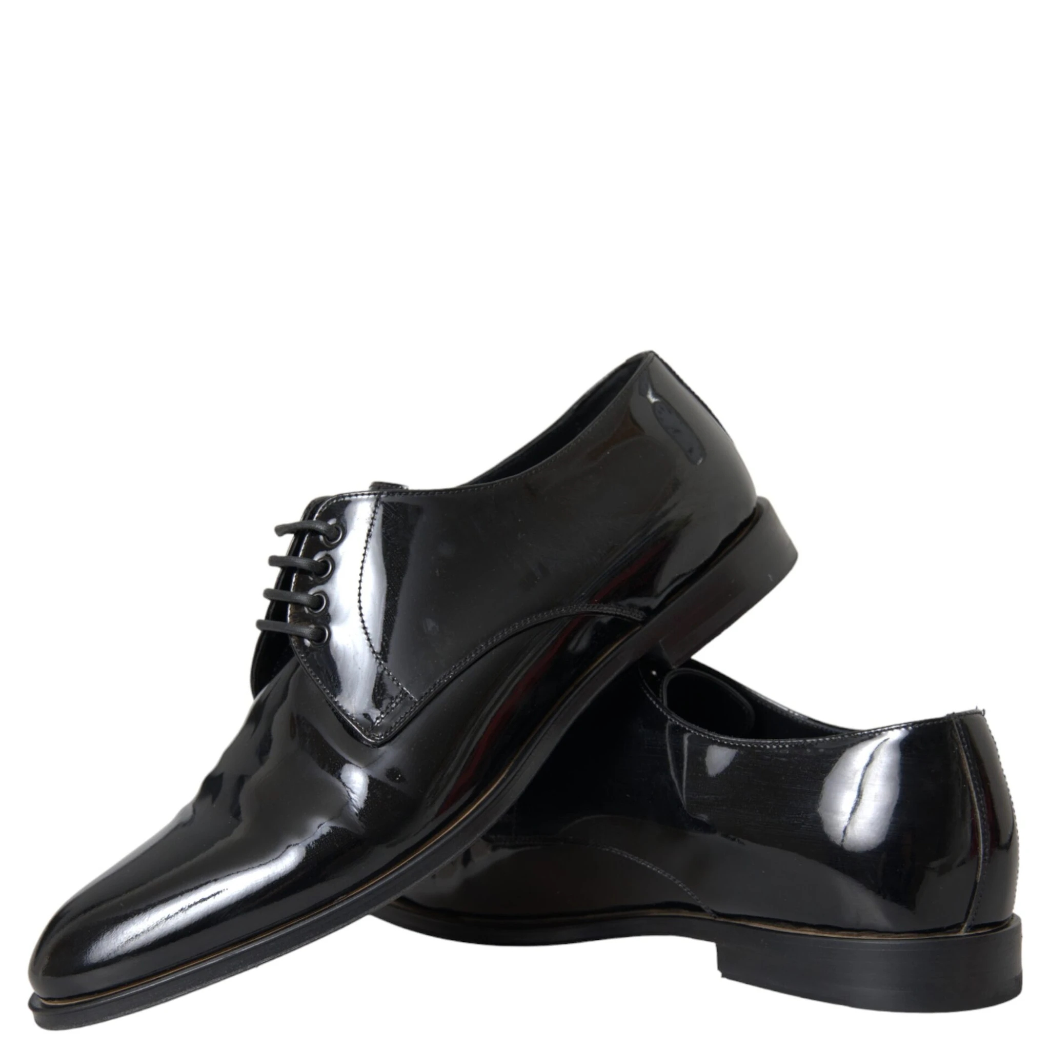Black Patent Leather Derby Formal Dress Shoes