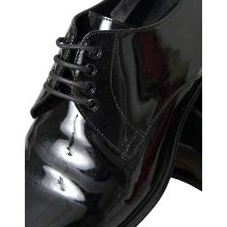 Black Patent Leather Derby Formal Dress Shoes