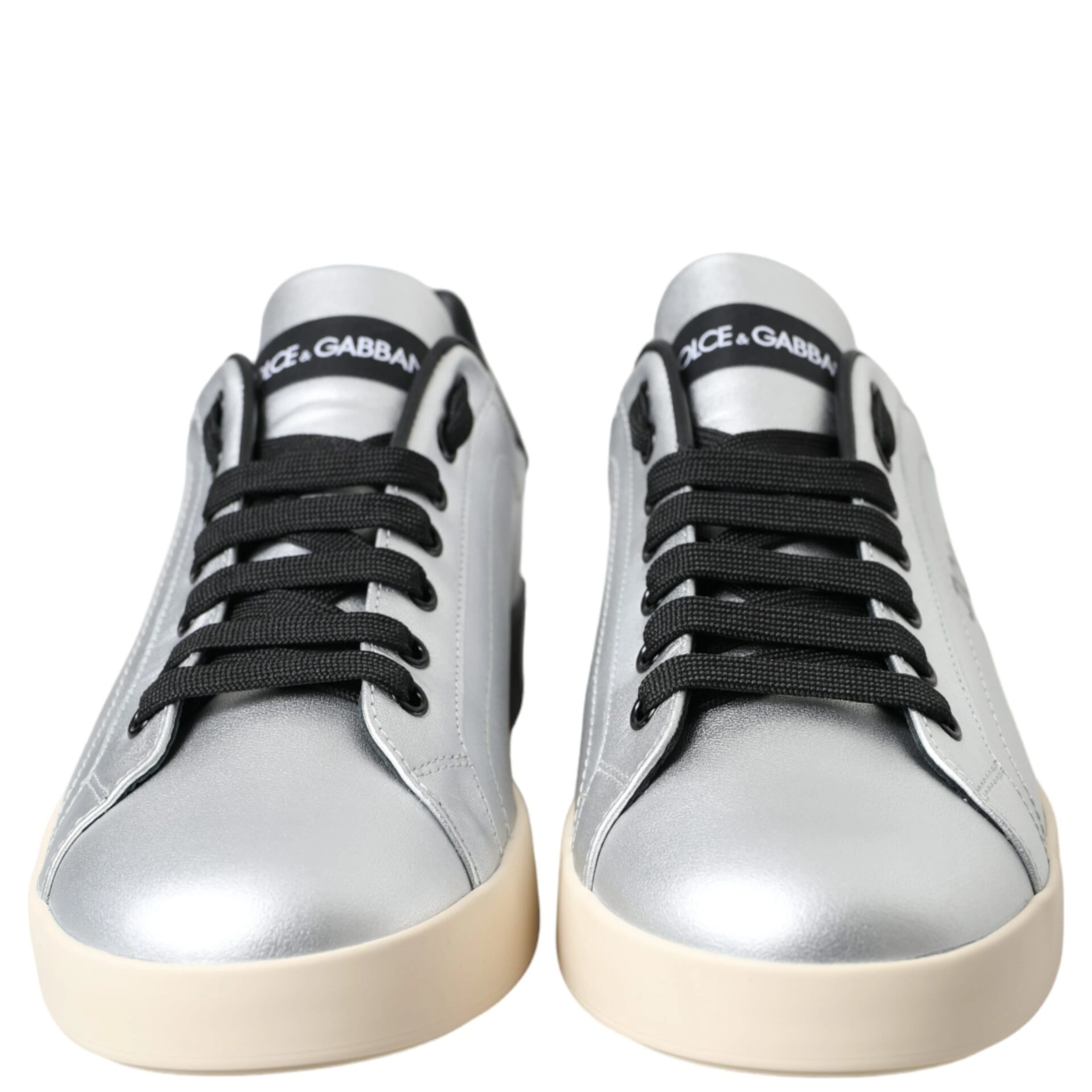 Silver Portofino Calf Leather Sneakers Men Shoes