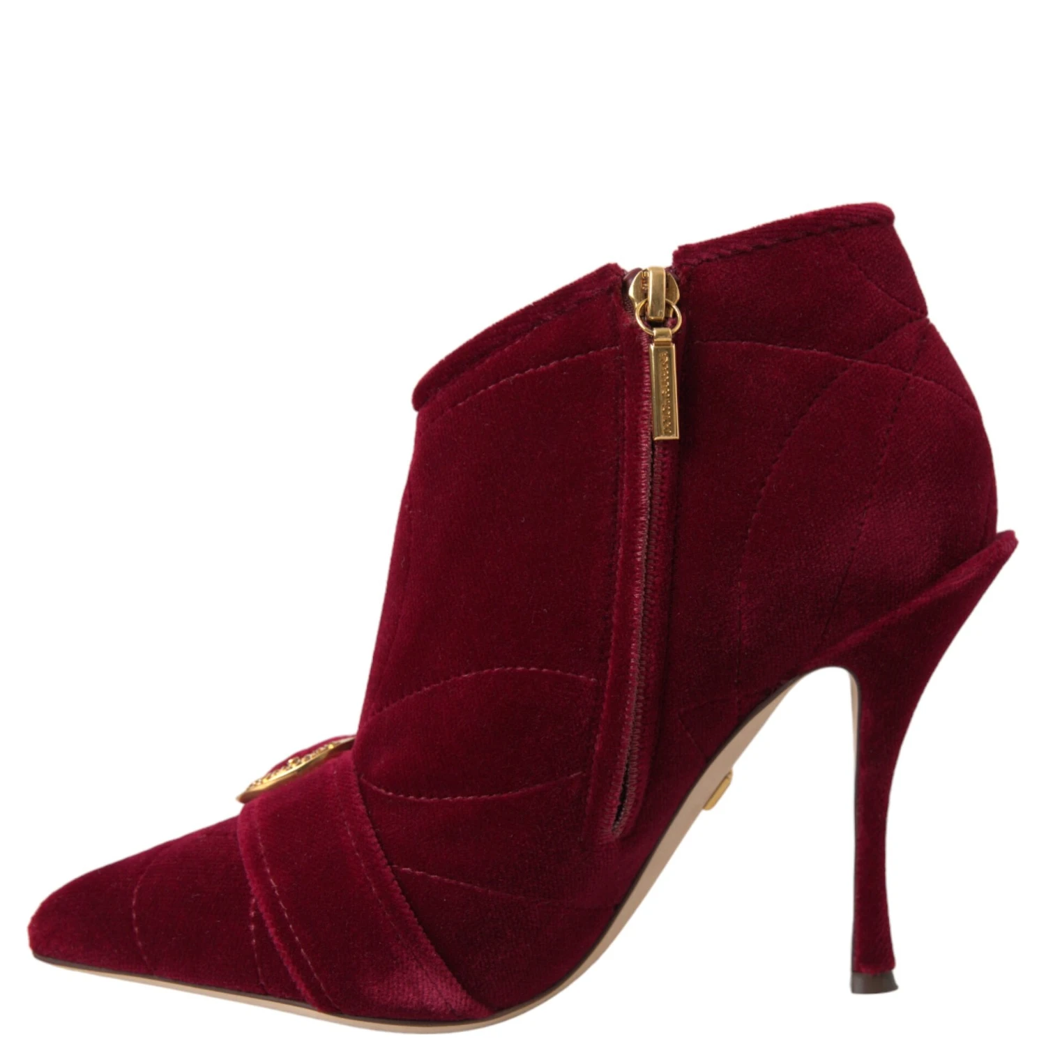 Dark Red Velvet Devotion Buckle Boots Shoes