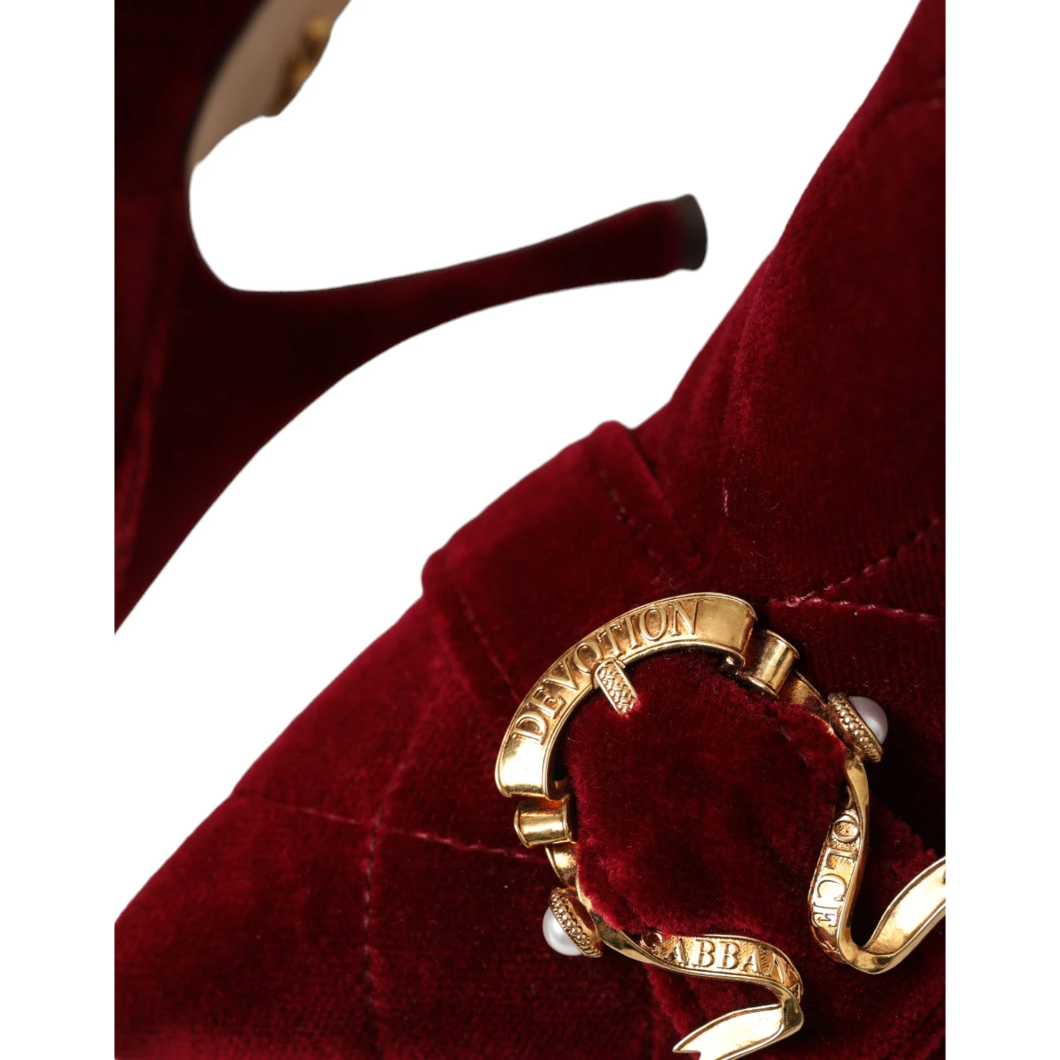 Dark Red Velvet Devotion Buckle Boots Shoes