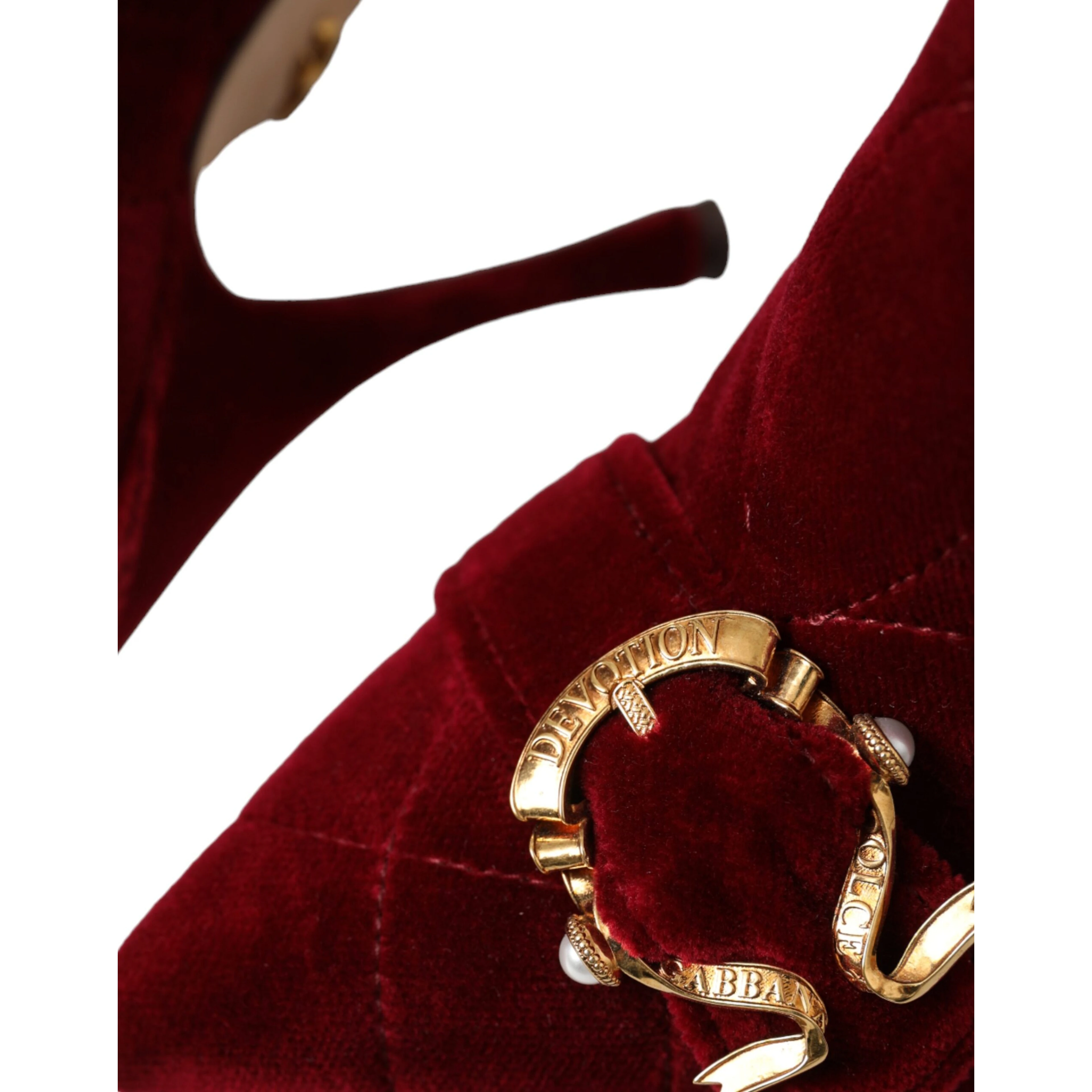 Dark Red Velvet Devotion Buckle Boots Shoes
