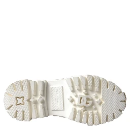 White Leather Rubber Logo Ankle Boots Shoes