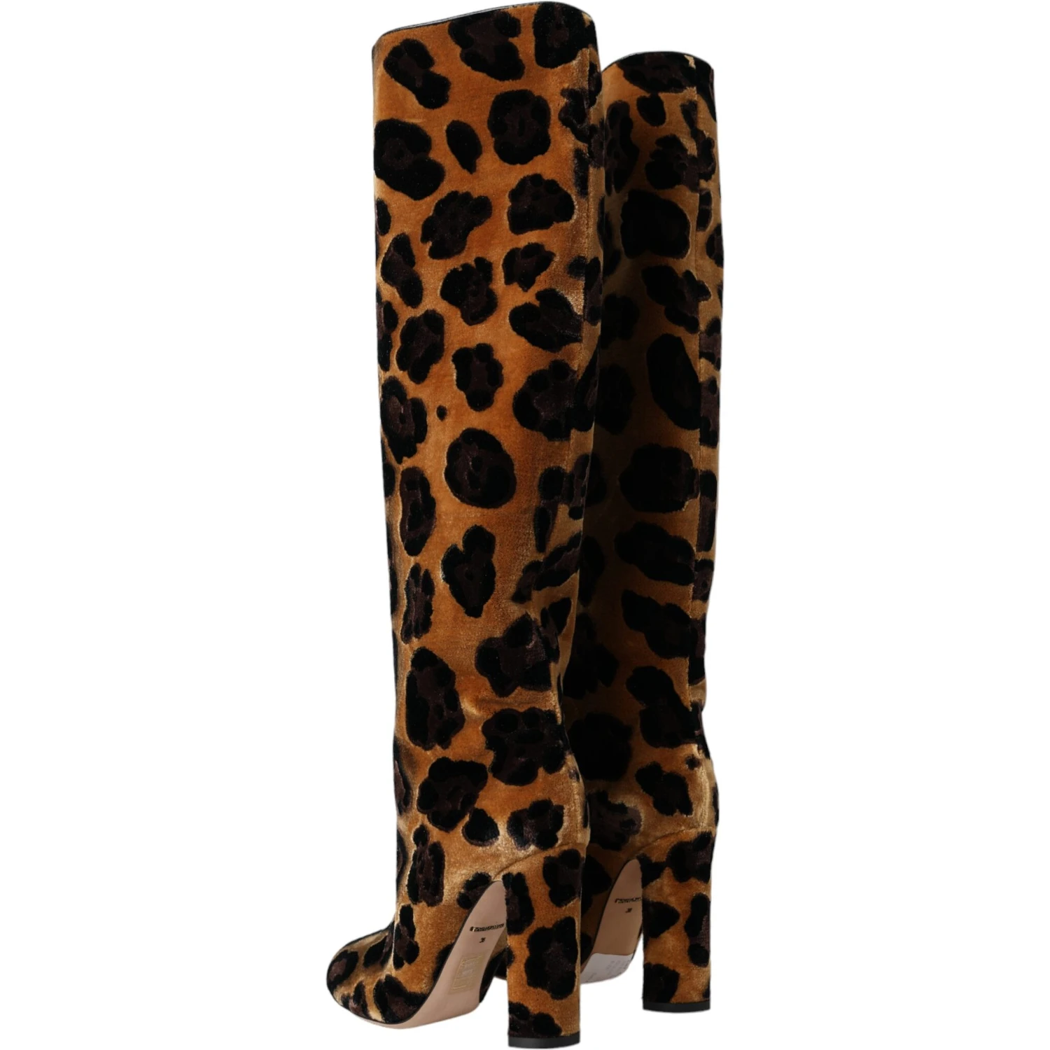Brown Giraffe Velvet Leather Boots Shoes