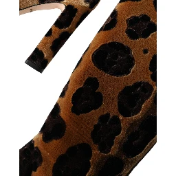 Brown Giraffe Velvet Leather Boots Shoes