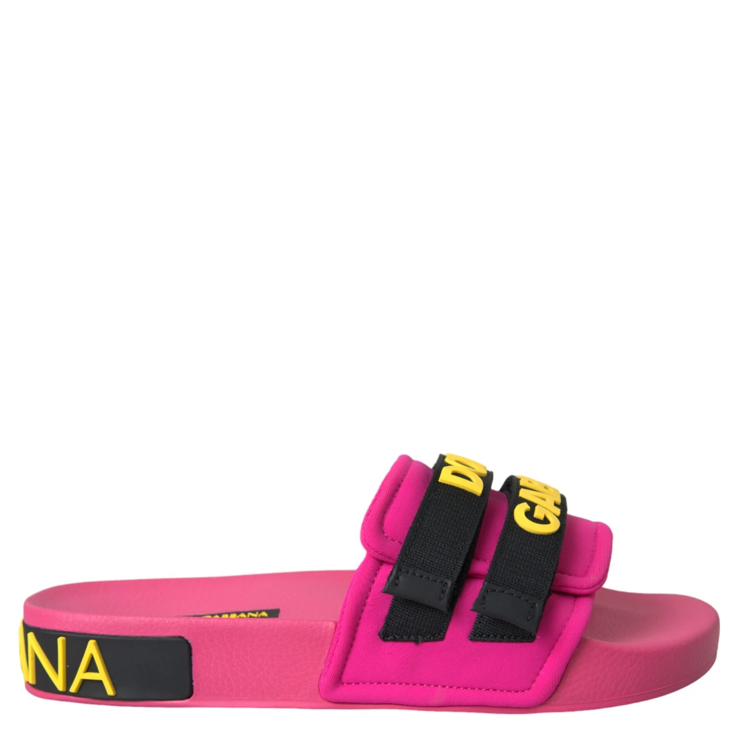 Pink Black Logo Beachwear Flats Sandals Shoes