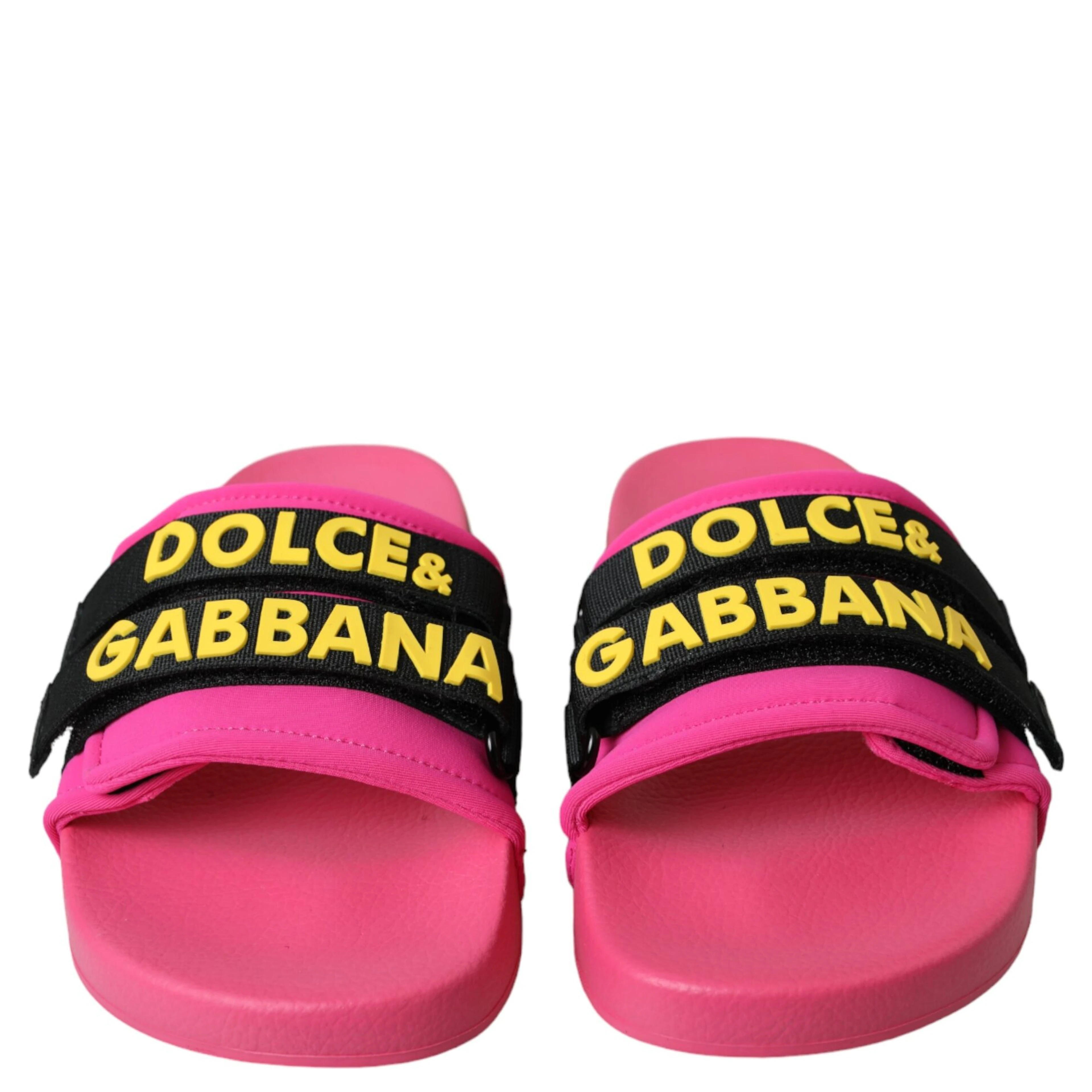 Pink Black Logo Beachwear Flats Sandals Shoes