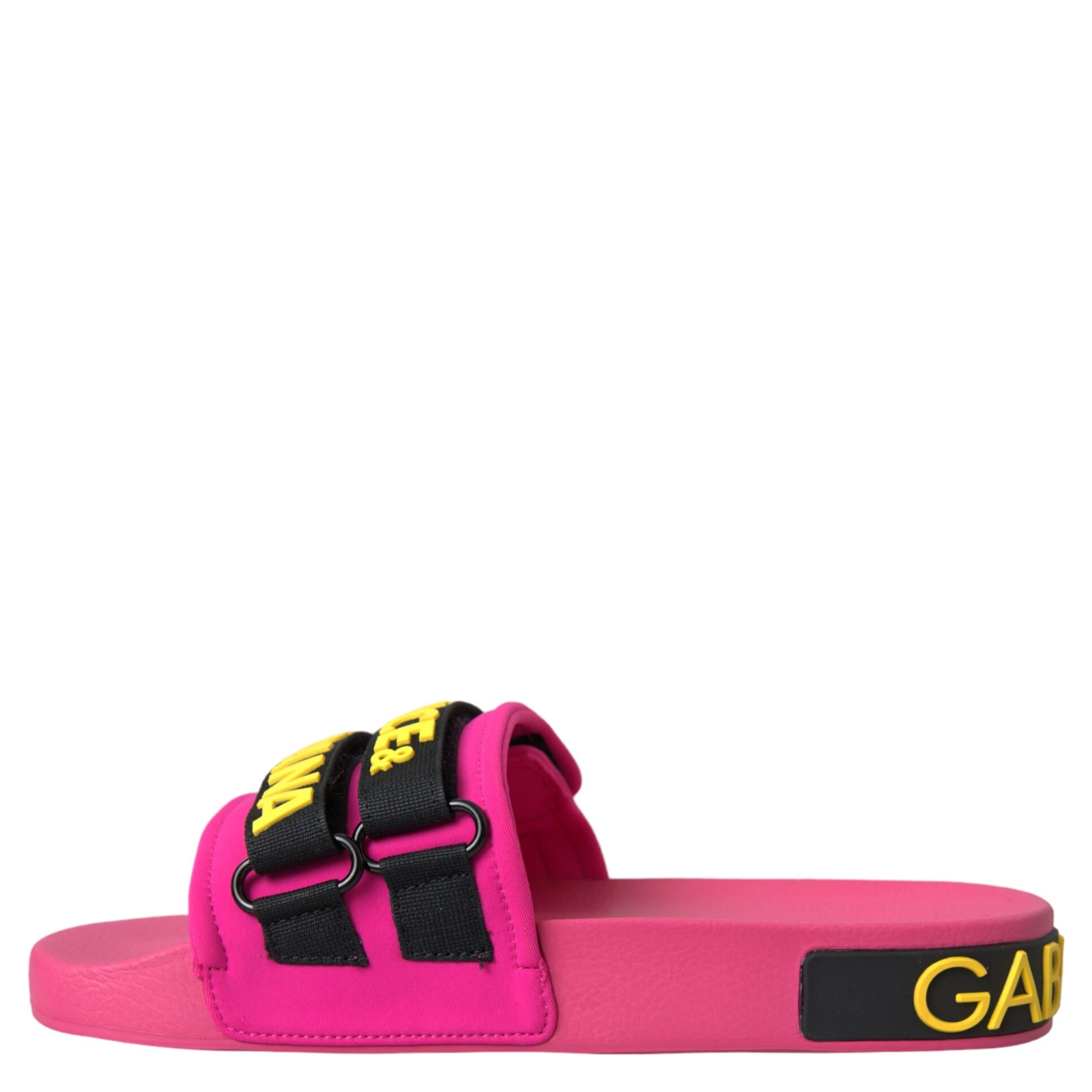 Pink Black Logo Beachwear Flats Sandals Shoes