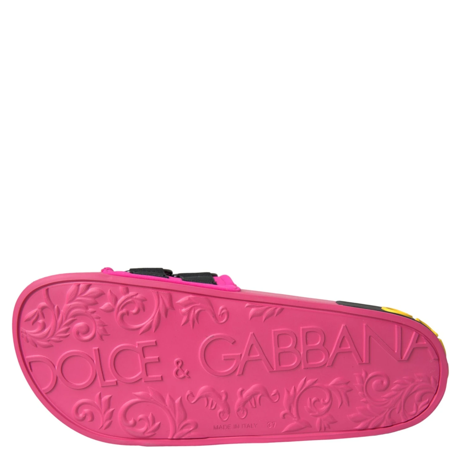 Pink Black Logo Beachwear Flats Sandals Shoes