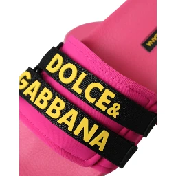 Pink Black Logo Beachwear Flats Sandals Shoes