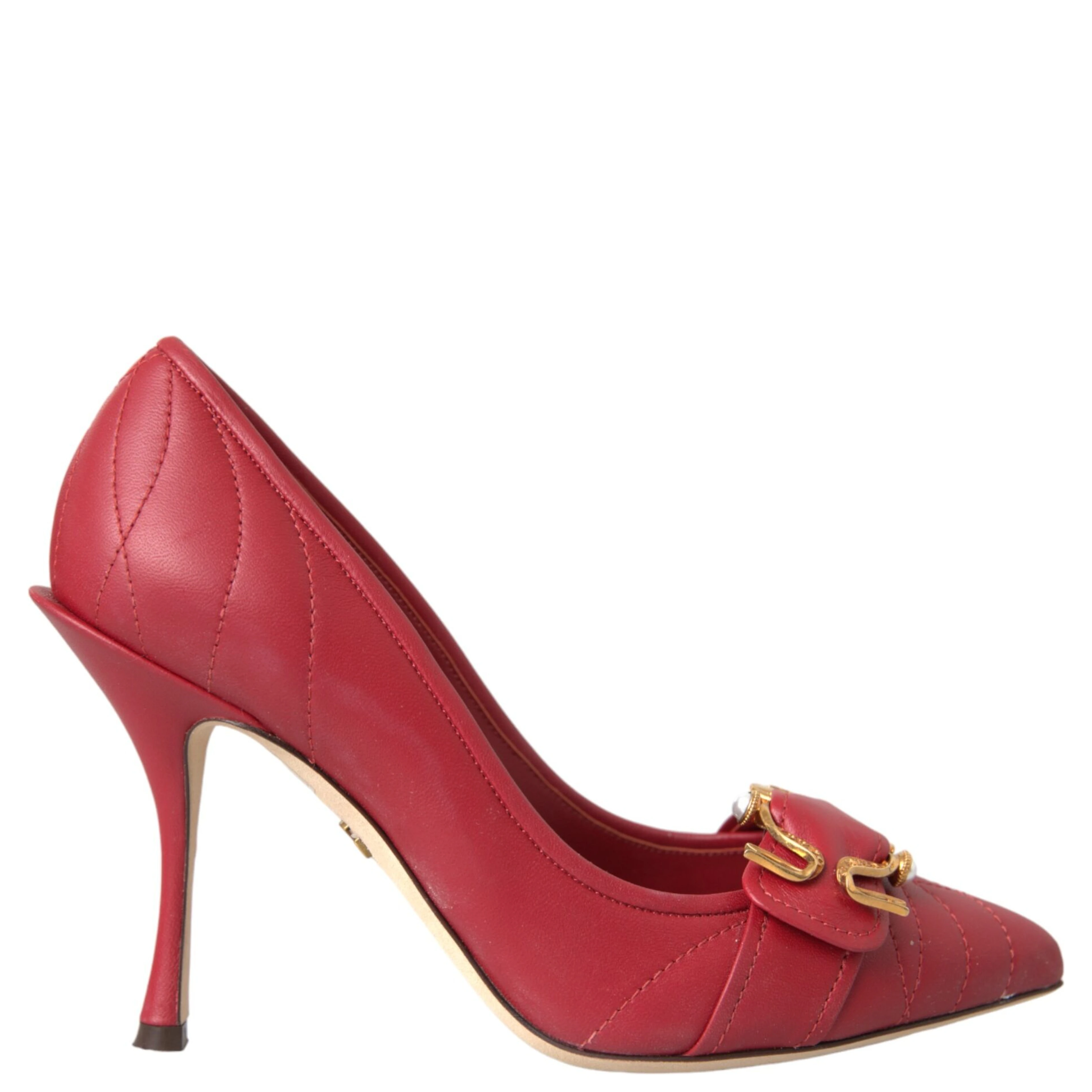 Red Devotion Leather Heels Pumps Shoes