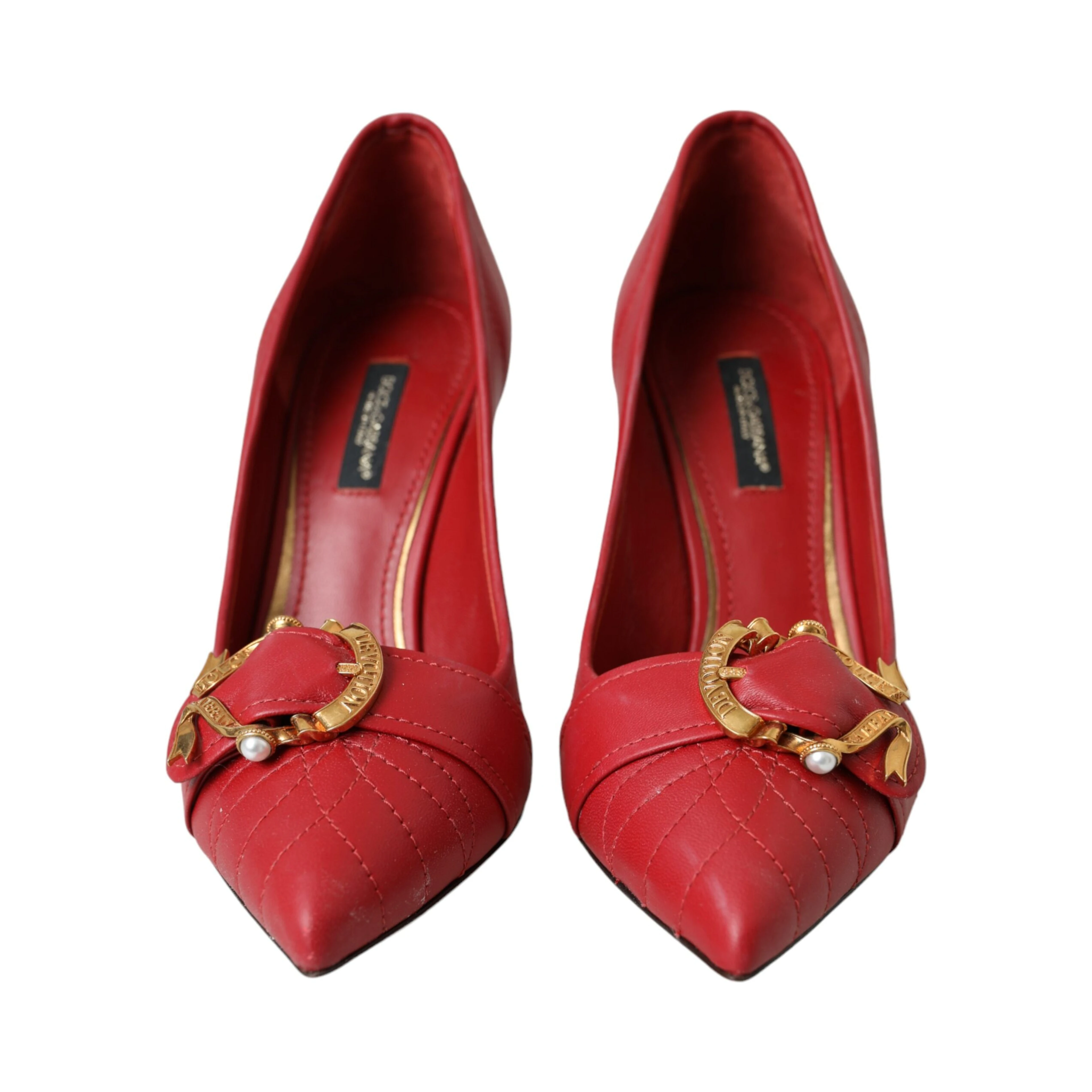 Red Devotion Leather Heels Pumps Shoes