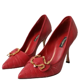 Red Devotion Leather Heels Pumps Shoes