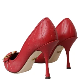 Red Devotion Leather Heels Pumps Shoes
