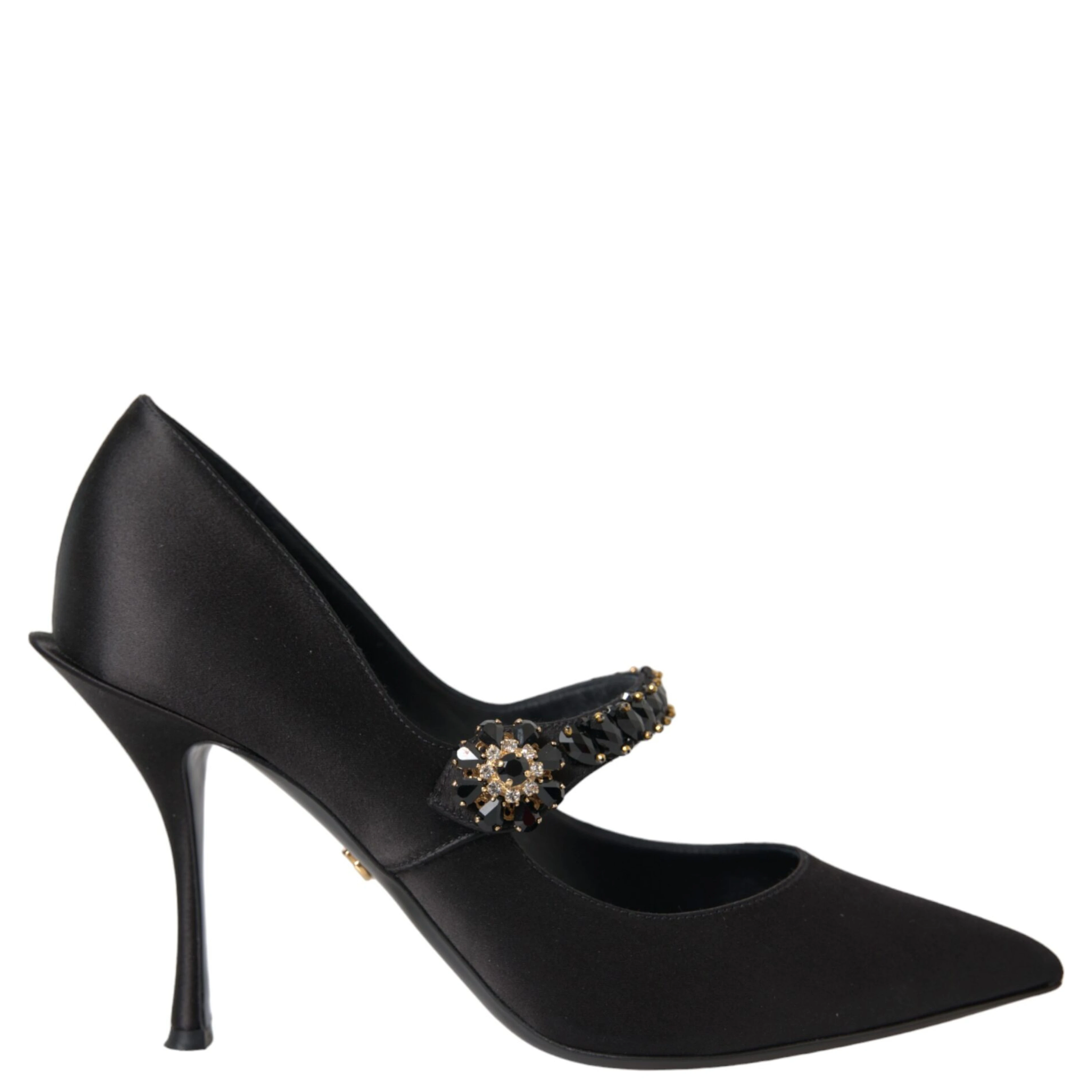 Black Mary Jane Crystal Heels Pumps Shoes