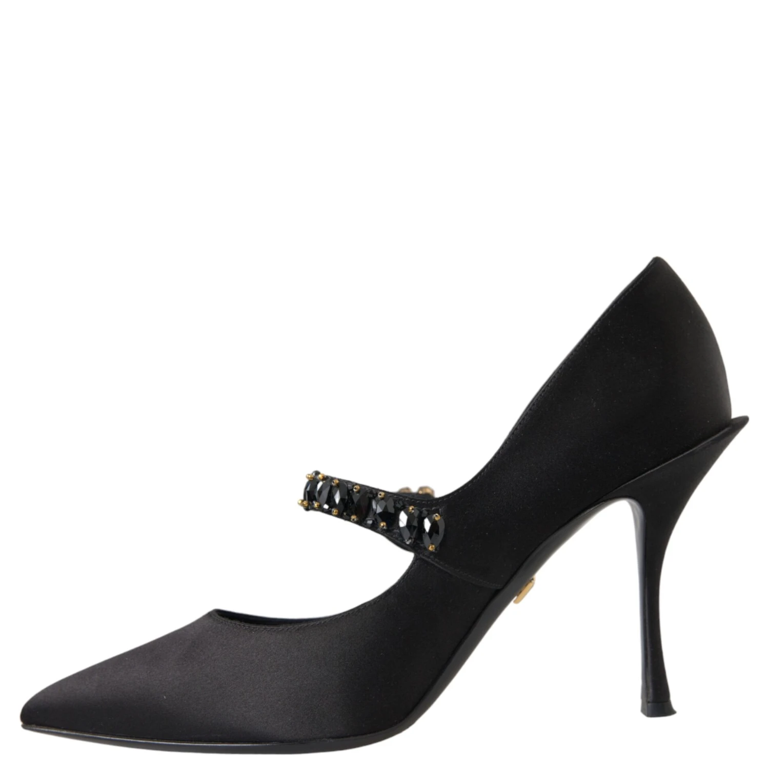 Black Mary Jane Crystal Heels Pumps Shoes