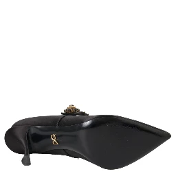 Black Mary Jane Crystal Heels Pumps Shoes