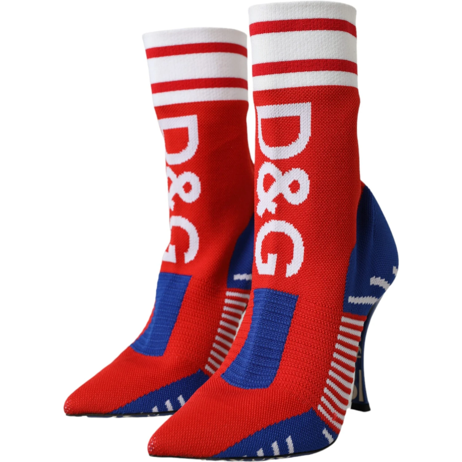 Red Blue Stretch Sock Style Short Boots Logo Shoes