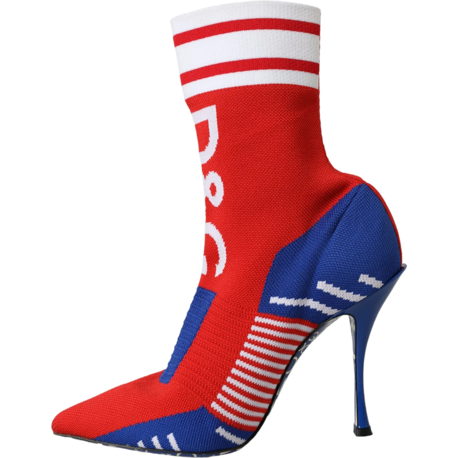 Red Blue Stretch Sock Style Short Boots Logo Shoes