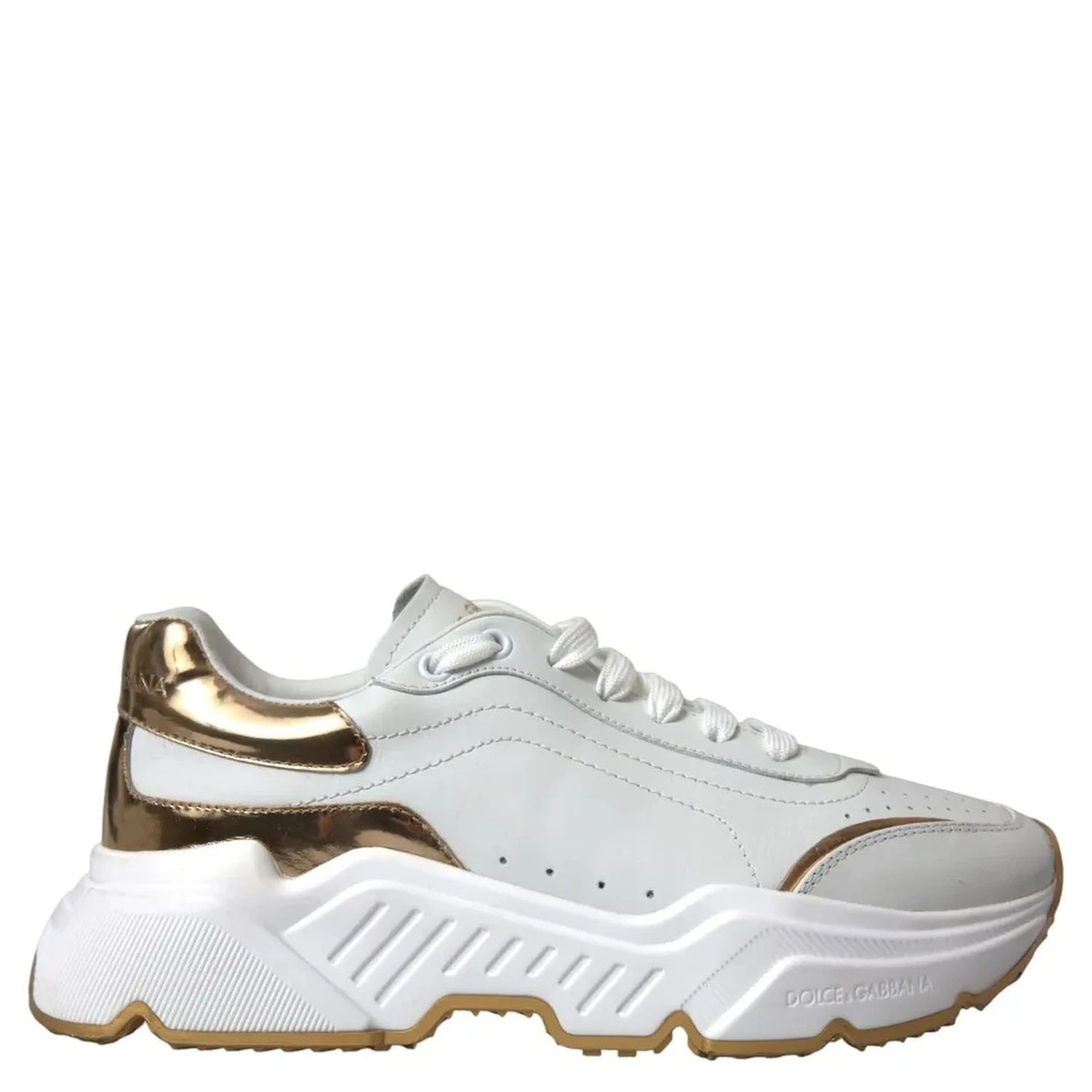 White Gold Leather Men Sneakers DAYMASTER Shoes