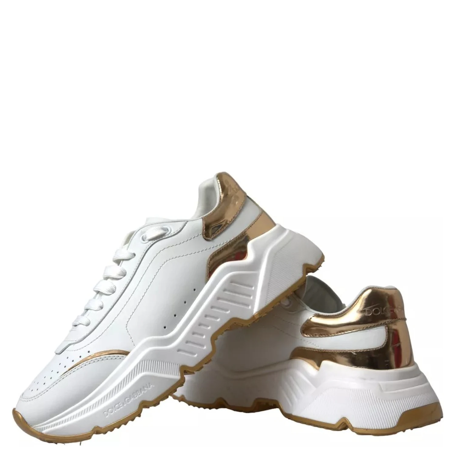 White Gold Leather Men Sneakers DAYMASTER Shoes