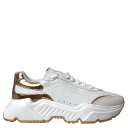White Gold Leather Men Sneakers DAYMASTER Shoes