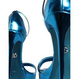 Metallic Blue Leather Keira Sandals Shoes