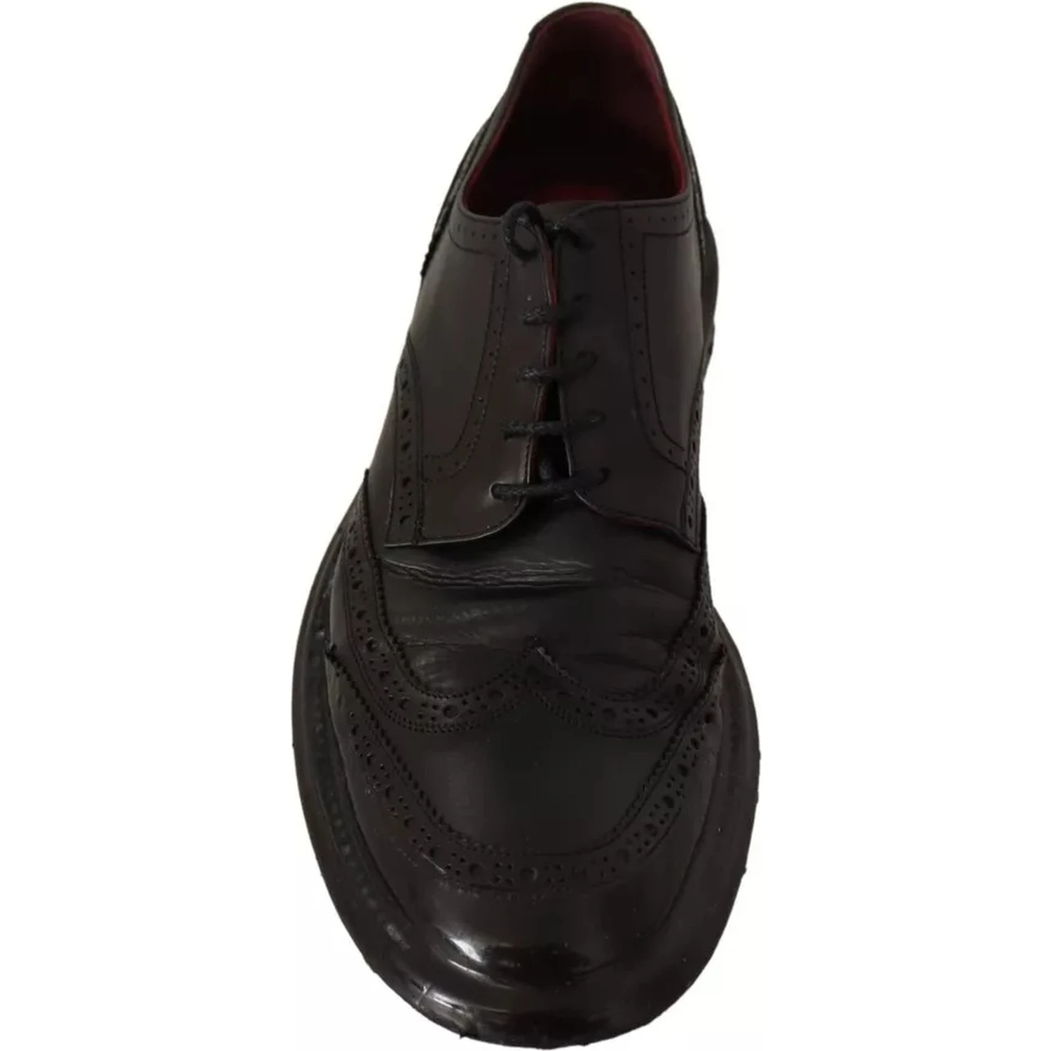 Black Leather Brogue Oxford Dress Shoes