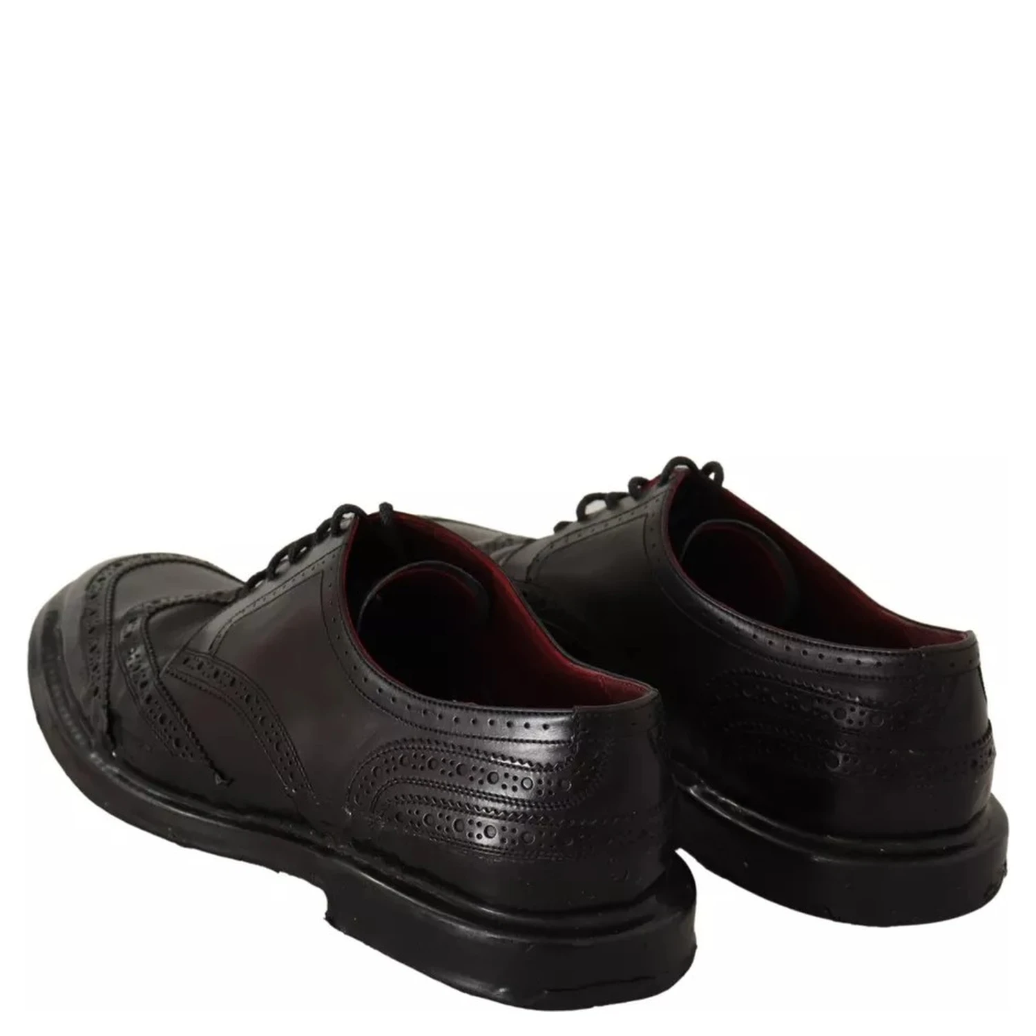 Black Leather Brogue Oxford Dress Shoes